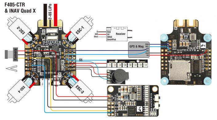 (EOL)Flight Controller F405-CTR – Matek Systems